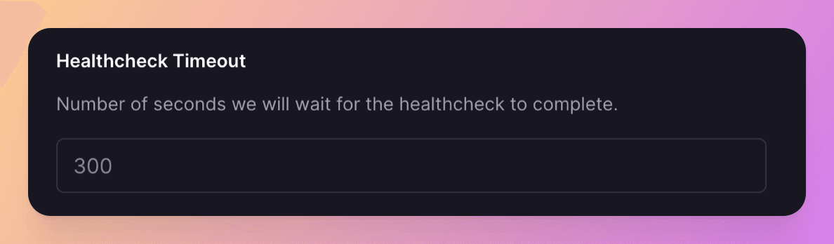 Screenshot of Healthchecks Timeouts
