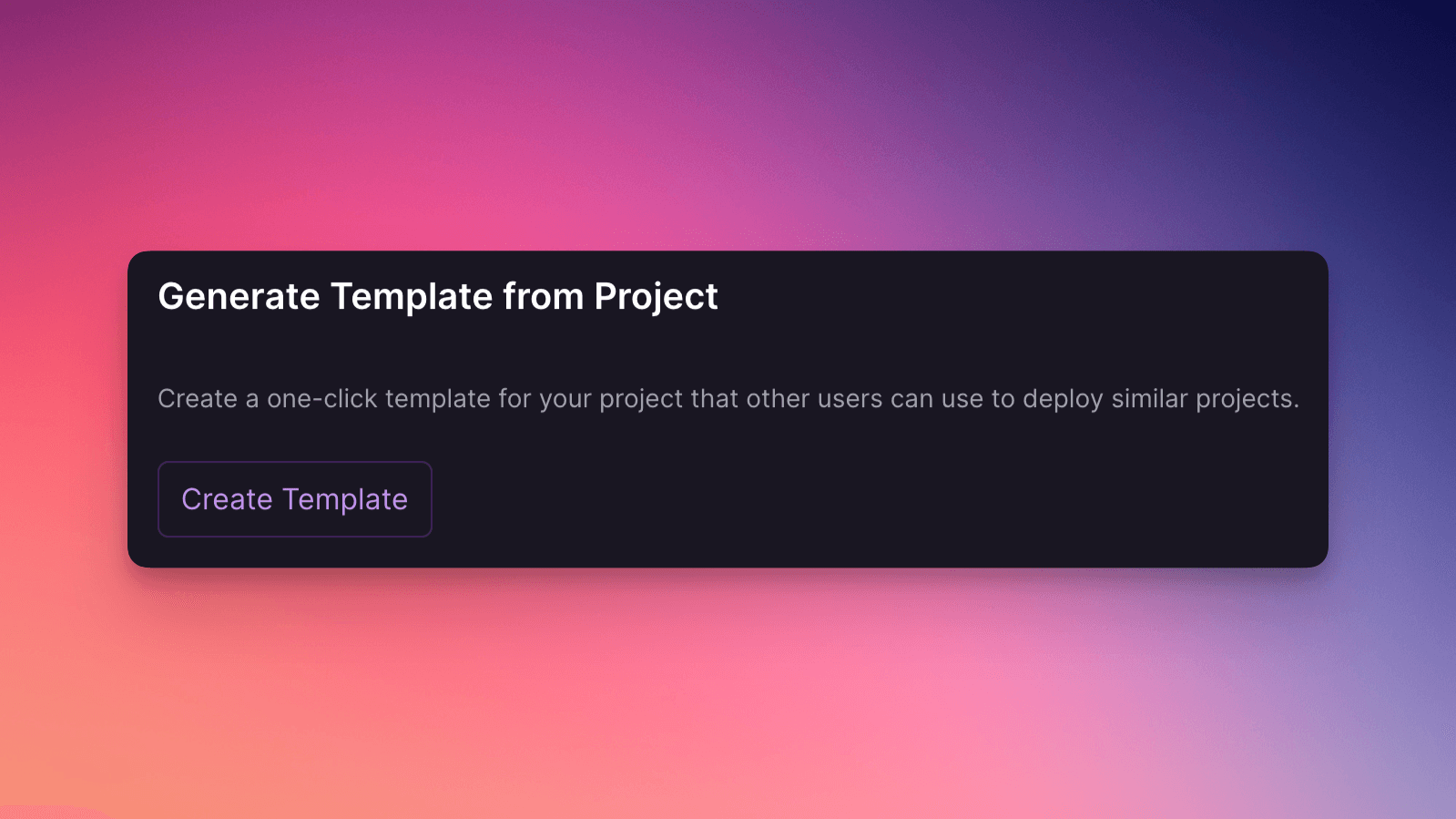 Generate template from project
