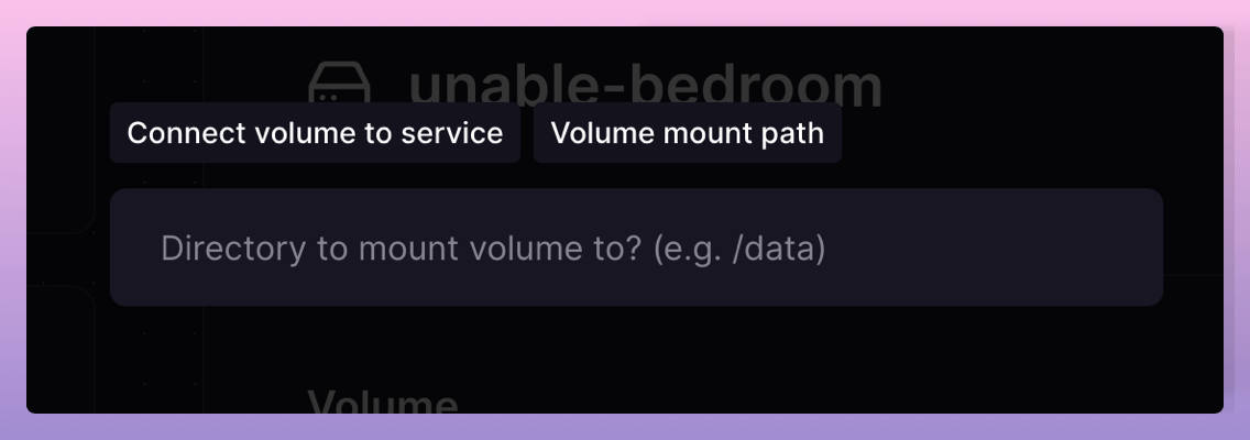 Connect volume to service