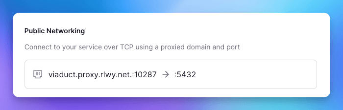 Screenshot of TCP proxy configuration